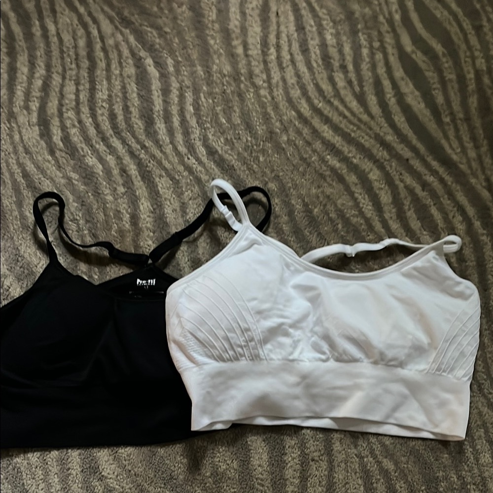 Women's Black and White Bralette Set